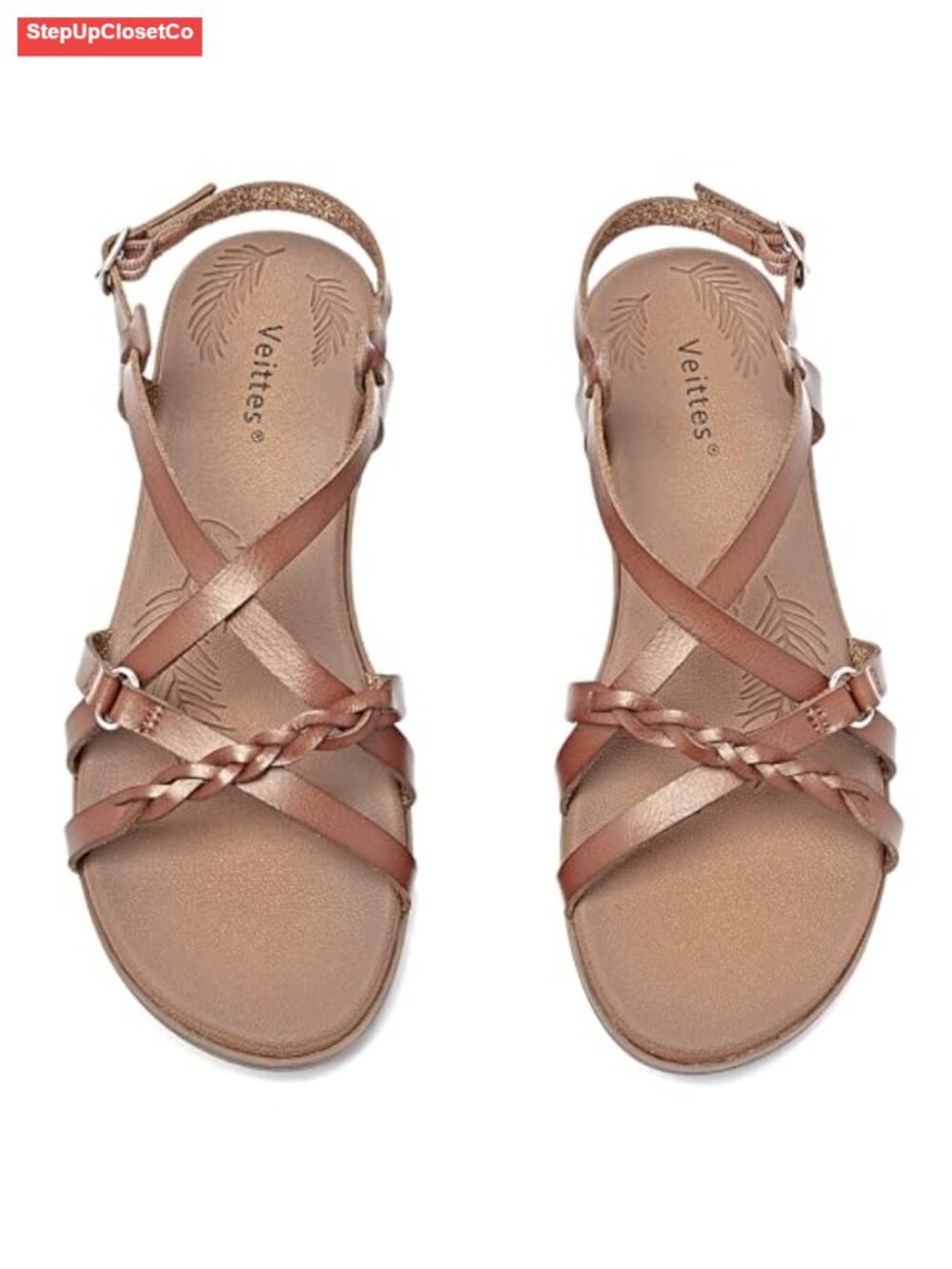 Women's Braided Criss Cross Strap Flat Sandals, Adjustable Ankle Straps, Open